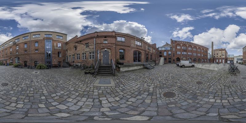 Berlin, Germany: Cobblestone in an Urban Area HDRi Maps and Backplates