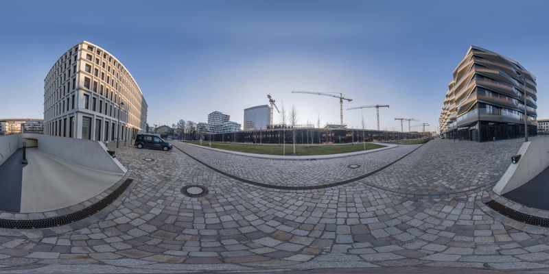 Modern Architecture in Berlin, Germany: Circular-Shaped Buildings HDRi