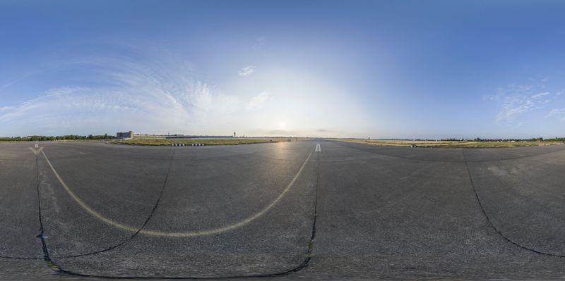 Berlin Parking Lot with Runway: Panoramic View HDRi Maps and Backplates