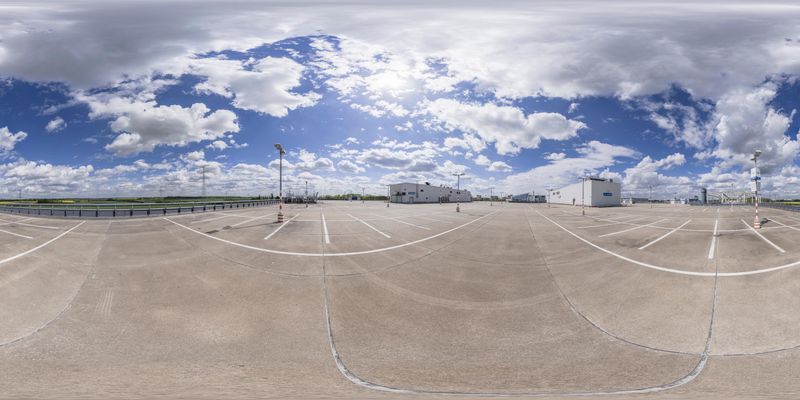 Berlin Parking Lot: An Urban Landscape HDRi Maps and Backplates