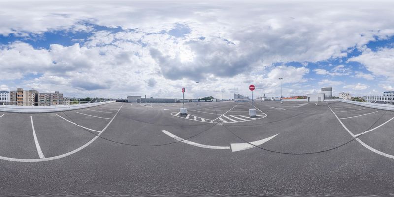 Berlin Parking Lot: An Urban View HDRi Maps and Backplates