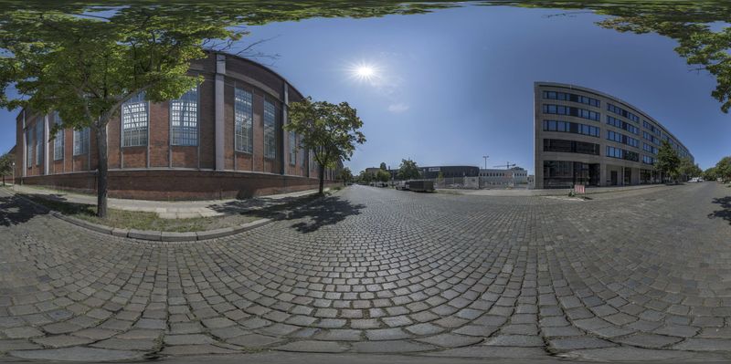 A Berlin Road with Classic Urban Architecture HDRi Maps and Backplates