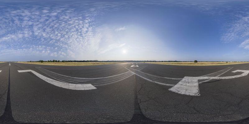 Berlin Tempelhof Airport: Runway with Sun in the Sky HDRi Maps and ...
