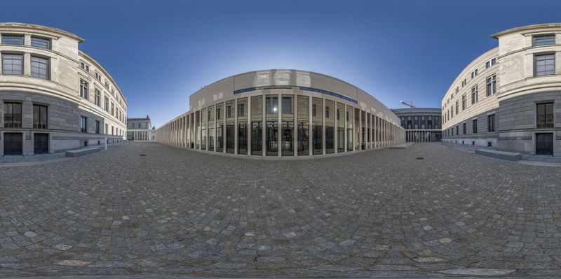 Berlin's Urban Design Building: A Clear Sky View HDRi Maps and Backplates
