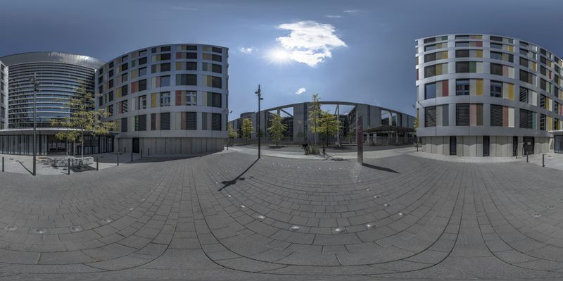 Berlin Urban Road with Clear Sky HDRi Maps and Backplates