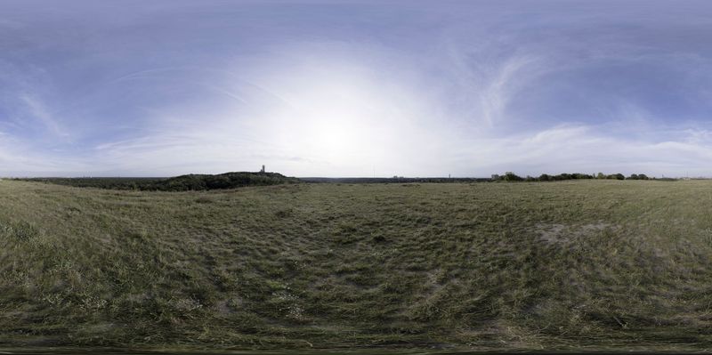 Brandenburg's Hilly Landscape: Lush Green Views HDRi Maps and Backplates