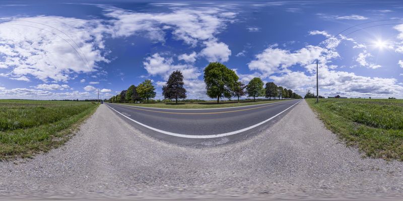 Scenic Road in Ontario, Canada HDRi Maps and Backplates