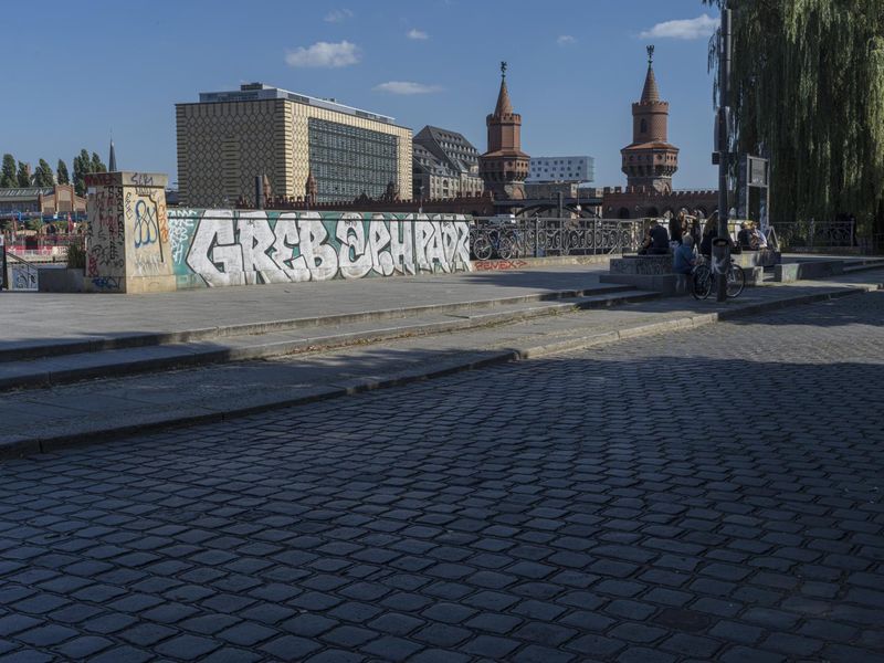 Berlin Cityscape with Skyscrapers and Clear Sky HDRi Maps and Backplates
