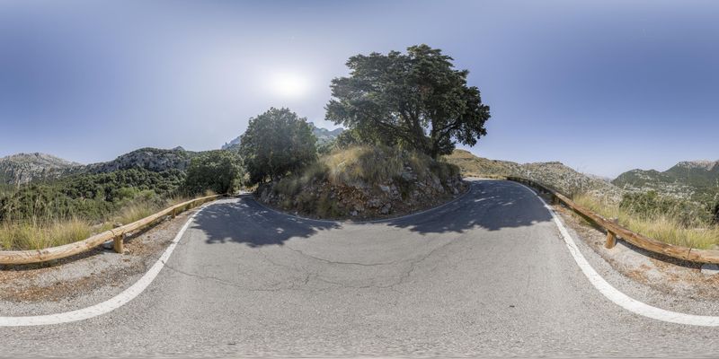 Barrier Along the Road in Mallorca, Spain - HDRi Maps and Backplates