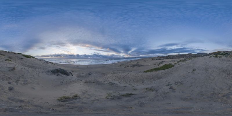 California Beach at Dawn: A Coastal Landscape HDRi Maps and Backplates