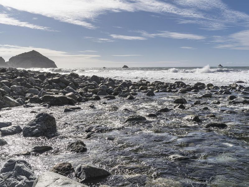 California Coastal Road with Ocean Rocks HDRi Maps and Backplates