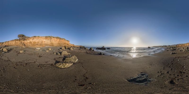 California Coastline at Dawn: Ocean, Rocks, and Beach HDRi Maps and ...