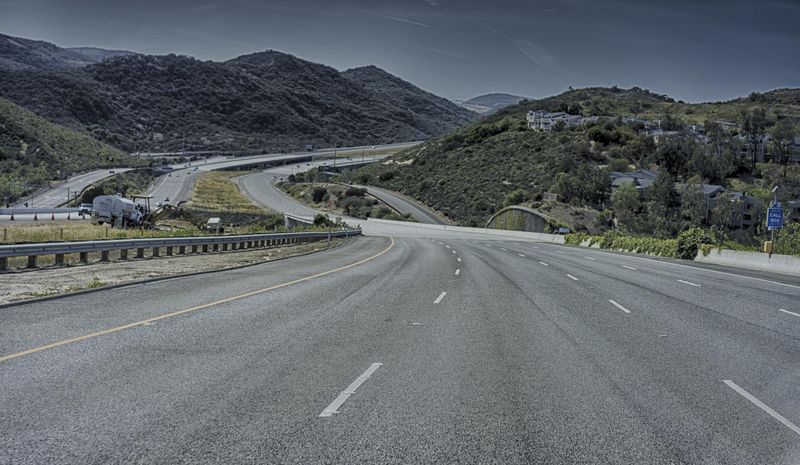 California Highway Asphalt And Mountain Pass HDRi Maps And Backplates   California Highway Asphalt Mountain Pass