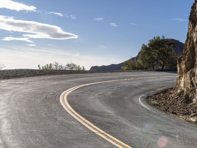 California Highway with Scenic Mountain View HDRi Maps and Backplates