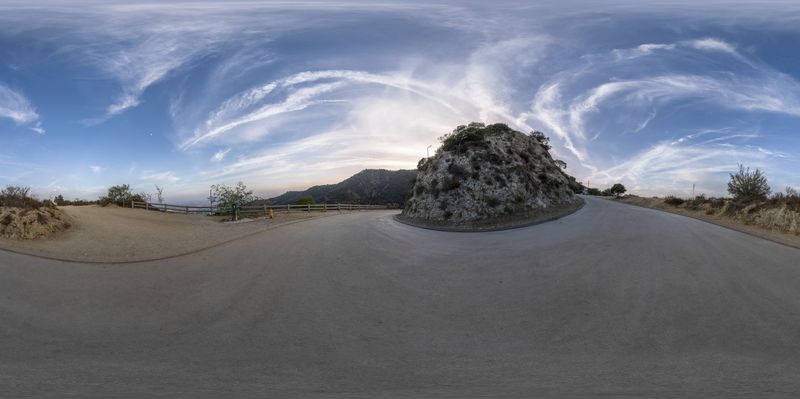 California Landscape: Road with Mountain View HDRi Maps and Backplates