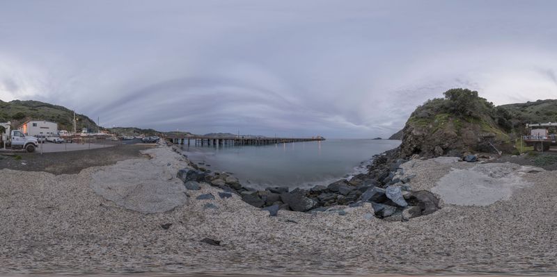 California Pier: Rocky Ocean Shore HDRi Maps and Backplates