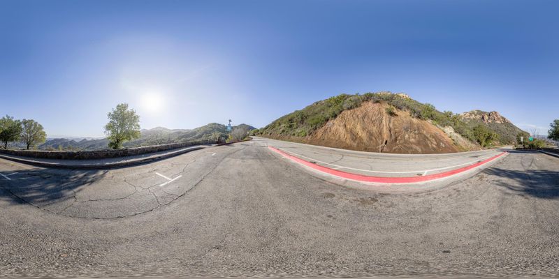 California Road: A Mountain View with Skateboarder HDRi Maps and Backplates