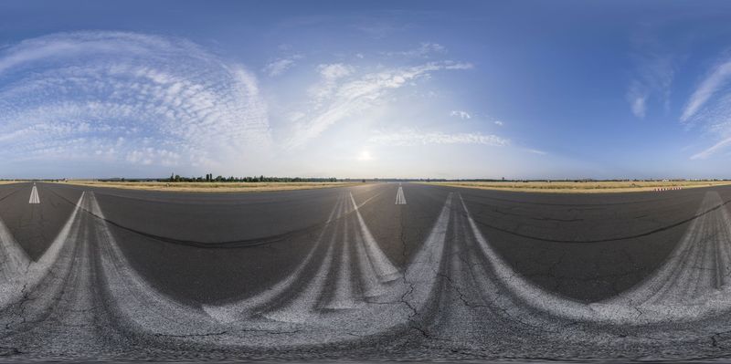 Calm Street in Berlin: An Empty Parking Lot HDRi Maps and Backplates