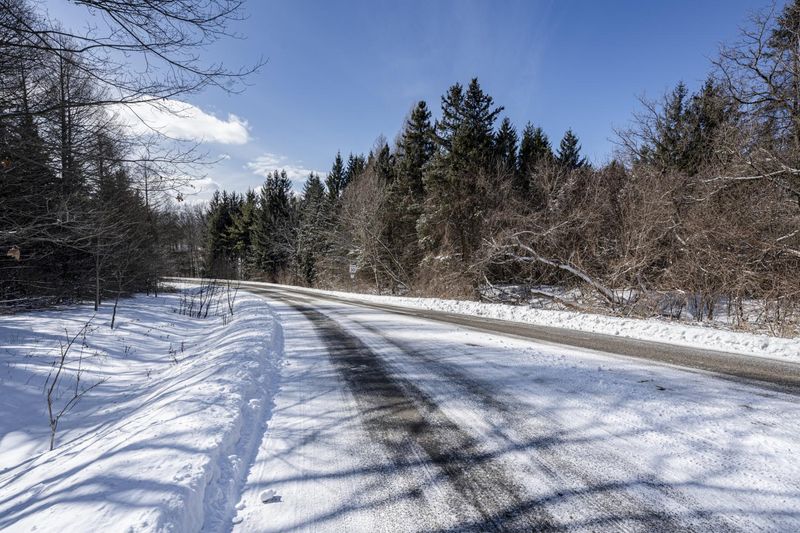 Canadian Road Landscape with Snow and Trees HDRi Maps and Backplates