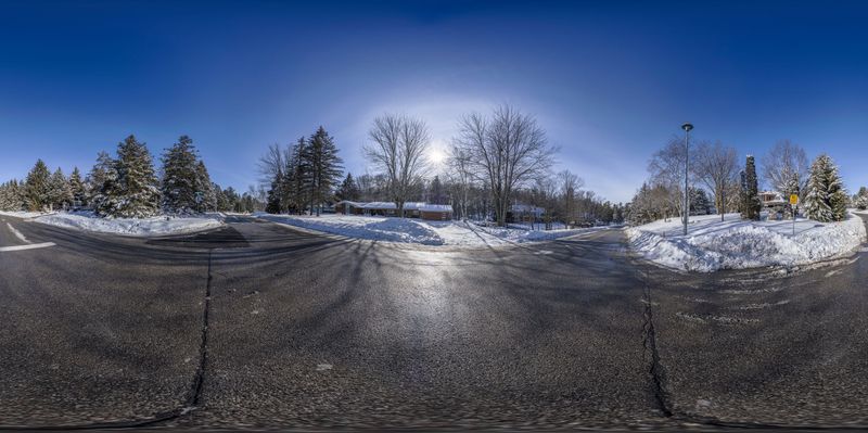 Canadian Suburb: Residential Homes Covered in Snow HDRi Maps and Backplates