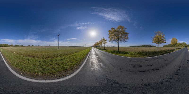 Murmuring Asphalt in Rural Germany HDRi Maps and Backplates