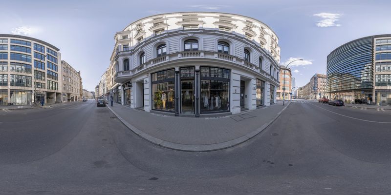 City Street in Berlin, Germany: A Fisheye Lens Perspective HDRi Maps ...