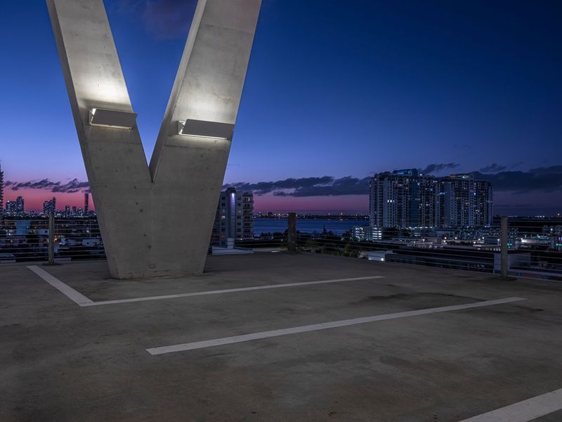 City View at Night with Large Sculpture in Miami - HDRi Maps and Backplates