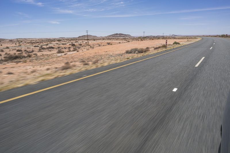 Clear Sky Landscape in Africa: Endless Road Ahead HDRi Maps and Backplates