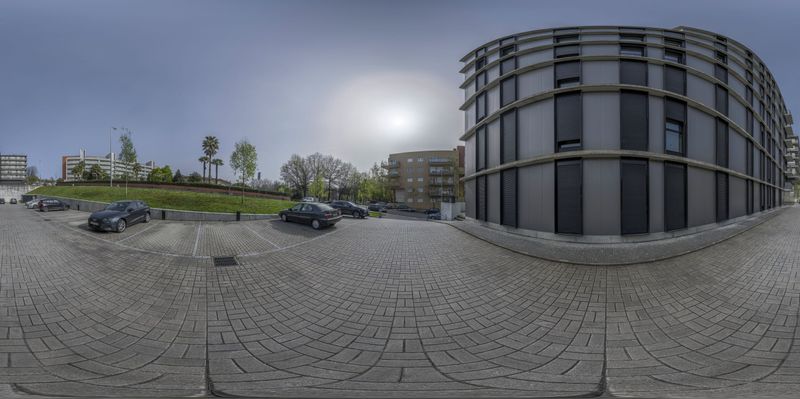 Clear Sky in Porto City: Residential Areas HDRi Maps and Backplates