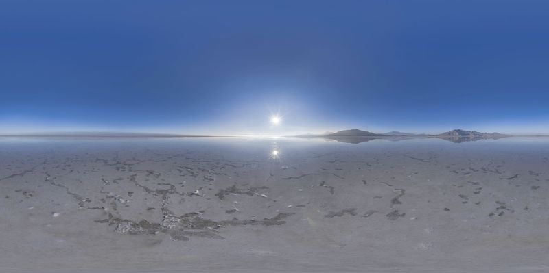 Clear Sky Over Salt Lake Landscape, Utah HDRi Maps and Backplates