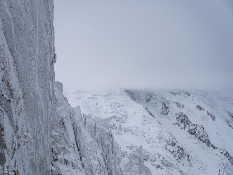 Cloudy Landscape: Gloomy Mountains Covered in Snow HDRi Maps and Backplates