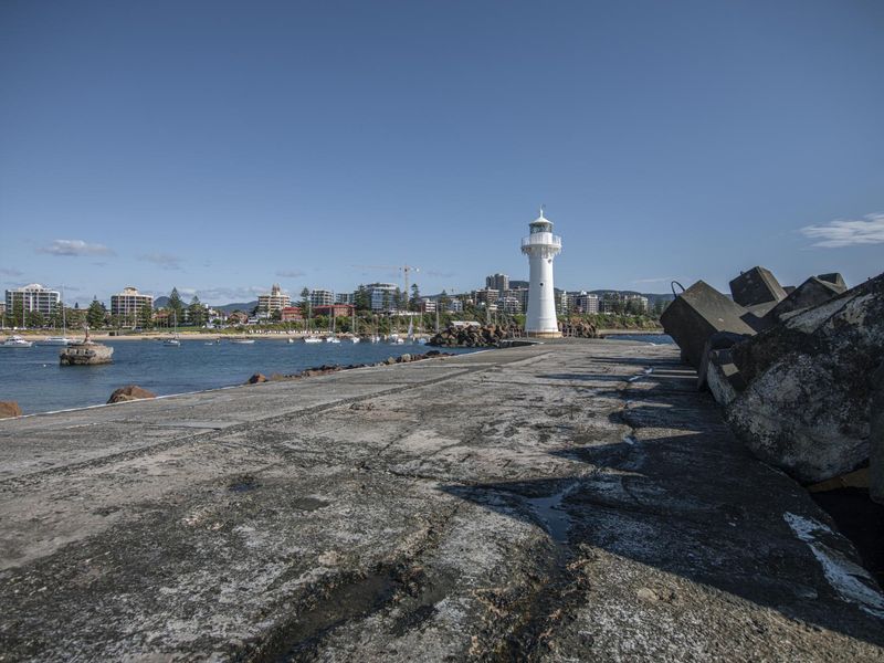 Coastal Landscape with Empty Pier and Lighthouse HDRi Maps and Backplates