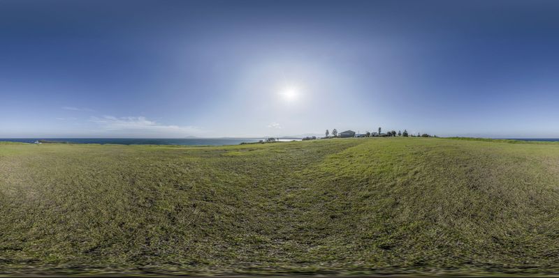 Coastal Landscape: Grass Hill with Water View HDRi Maps and Backplates