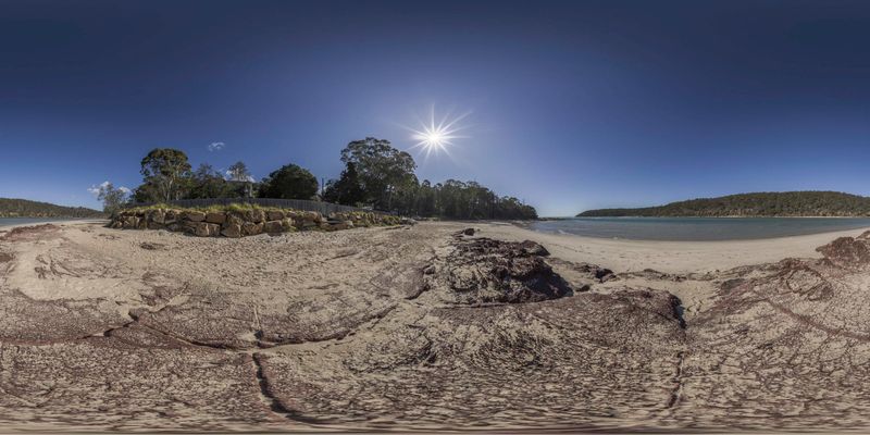 Coastal Landscape: Sandy Shore of the Lake HDRi Maps and Backplates