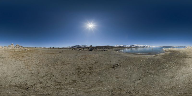 Coastal Landscape with Snow-Capped Mountains HDRi Maps and Backplates