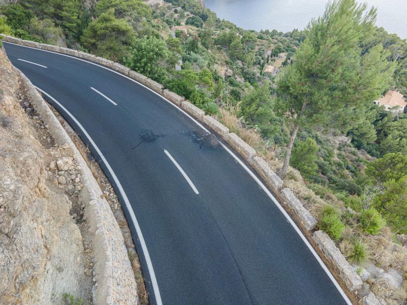 Aerial View of Coastal Road in Mallorca, Spain HDRi Maps and Backplates