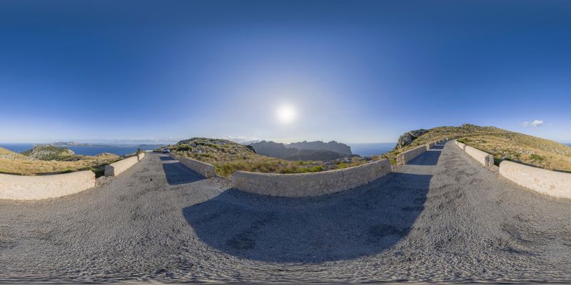 Coastal Road in Mallorca, Europe: A Panorama View HDRi Maps and Backplates