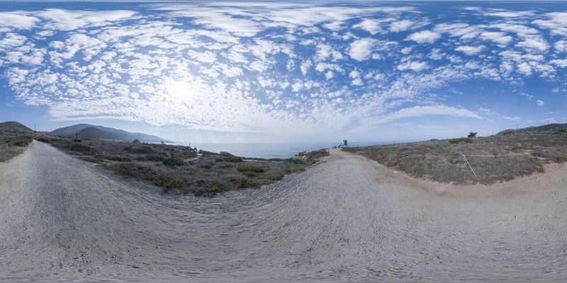 Coastal Road to Sandy Beach: A Mountain Landscape HDRi Maps and Backplates