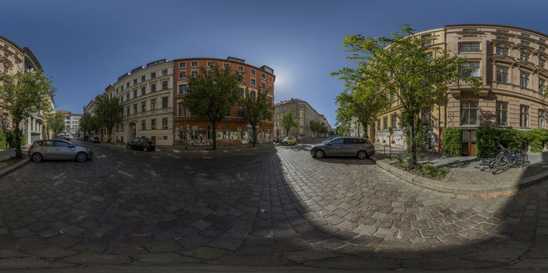 Cobblestone Road in Berlin: A Quaint Residential Area HDRi Maps and ...