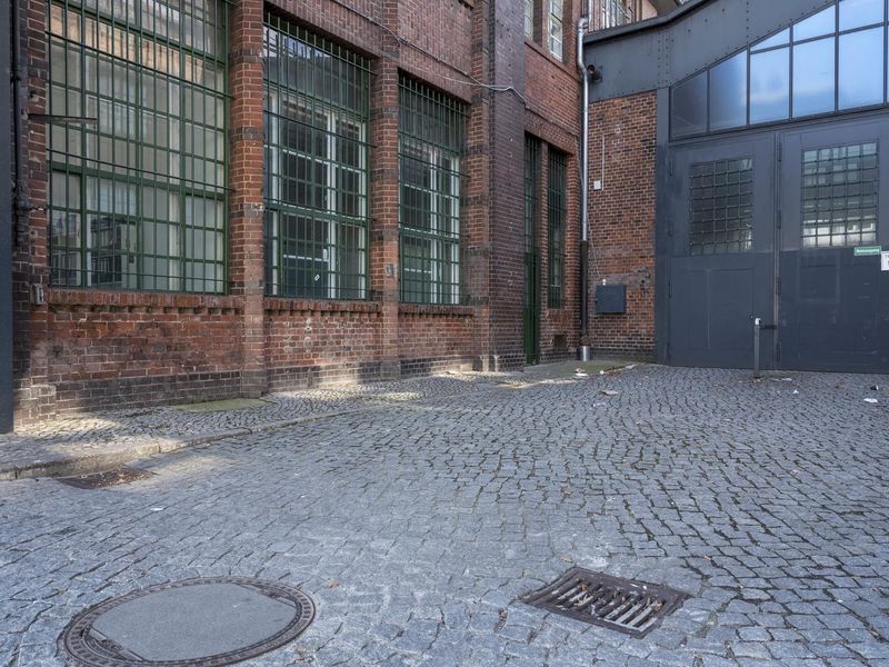 Cobblestone Streets and Urban Warehouses in Berlin HDRi Maps and Backplates