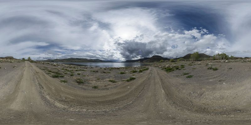 Colorado Landscape: Lake, Hills, and Clouds HDRi Maps and Backplates