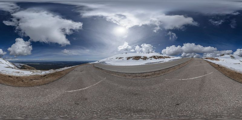 Colorado Landscape: Pikes Peak Summit View in Snow HDRi Maps and Backplates