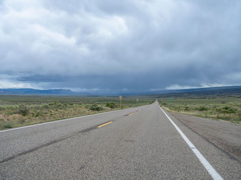 Colorado Landscape: Road under a Gloomy Sky HDRi Maps and Backplates