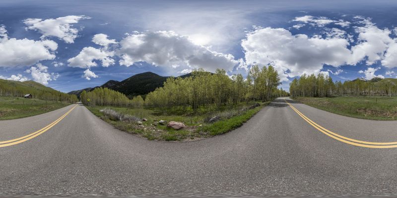 Colorado Mountain Forest Road Landscape HDRi Maps and Backplates