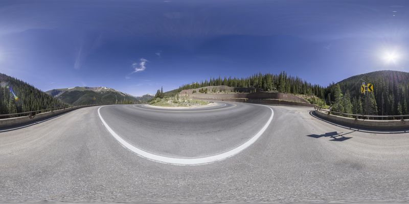 Colorado Mountain Highway Landscape HDRi Maps and Backplates