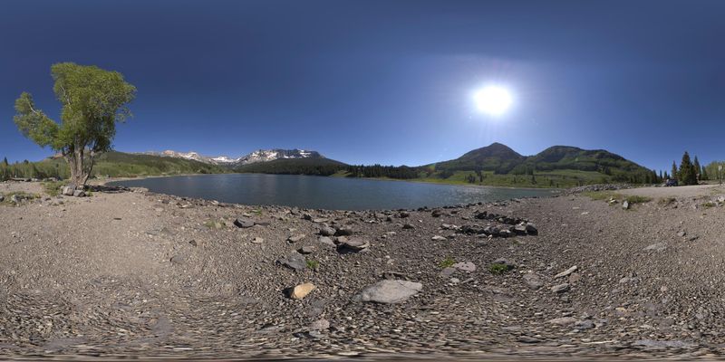 Colorado Mountain Lake at Dawn: A Serene Landscape HDRi Maps and Backplates