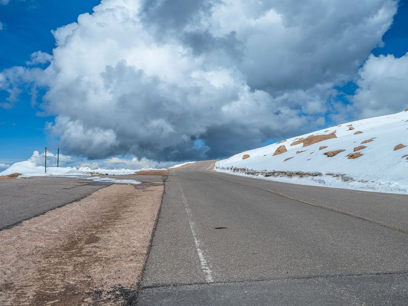 Colorado's Pikes Peak: Snow Road to Summit HDRi Maps and Backplates
