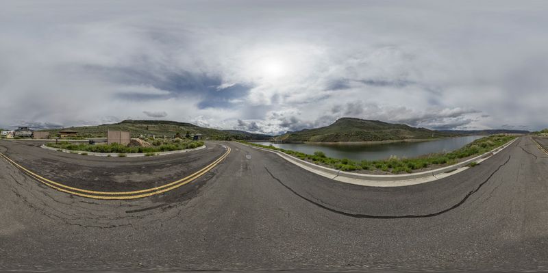 Colorado Road and Lake: A Beautiful Landscape HDRi Maps and Backplates