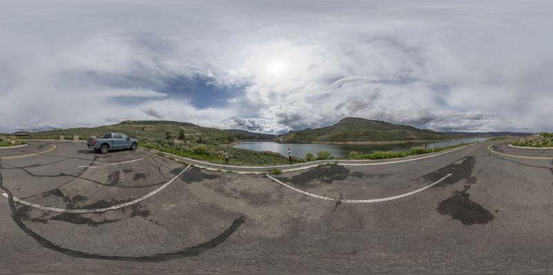 Colorado Road by the Lake: A Sunny Day with Cloudy Sky HDRi Maps and ...
