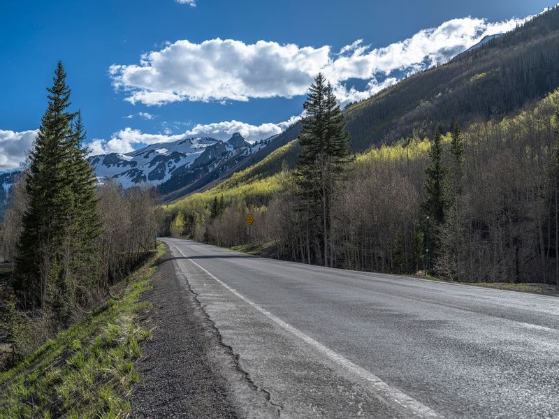 Scenic Road in Colorado: Mountains and Clouds HDRi Maps and Backplates